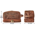 thumbnail image 3 of Bolsa de cosméticos Rustic Town de cuero genuino para viaje, marrón, para hombre, 3 of 6
