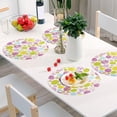 thumbnail image 2 of Round Placemats Set of 6, Multicolored Easter Eggs Placemats Heat Resistant Table Mats for Dining Table Xmas Decorations Ornaments Holiday Home Party, 2 of 7