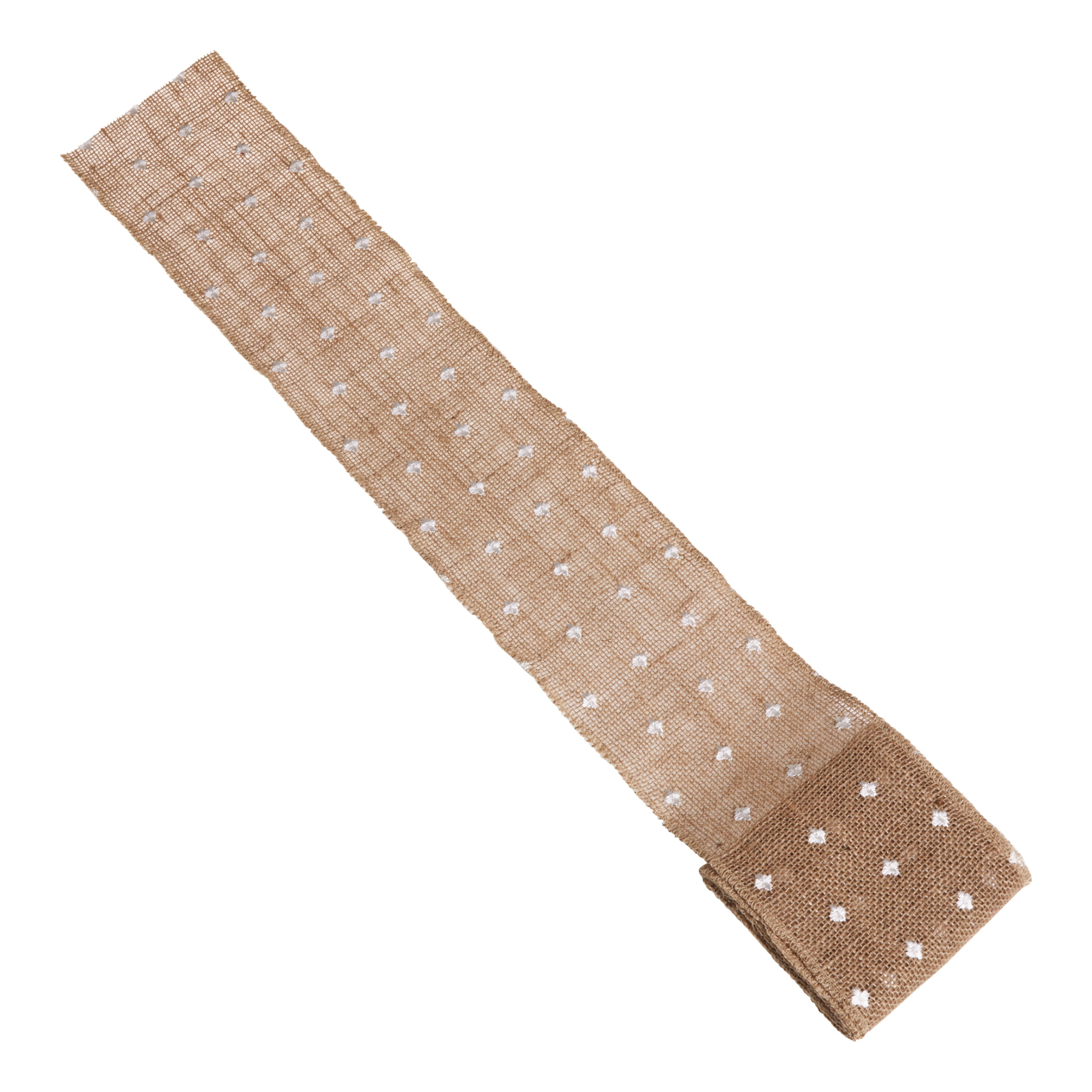 Love, Laugh, Craft Natural Jute Burlap Ribbon, 5"W x 3-Yd, 4-Pk, Precut, Beige/White