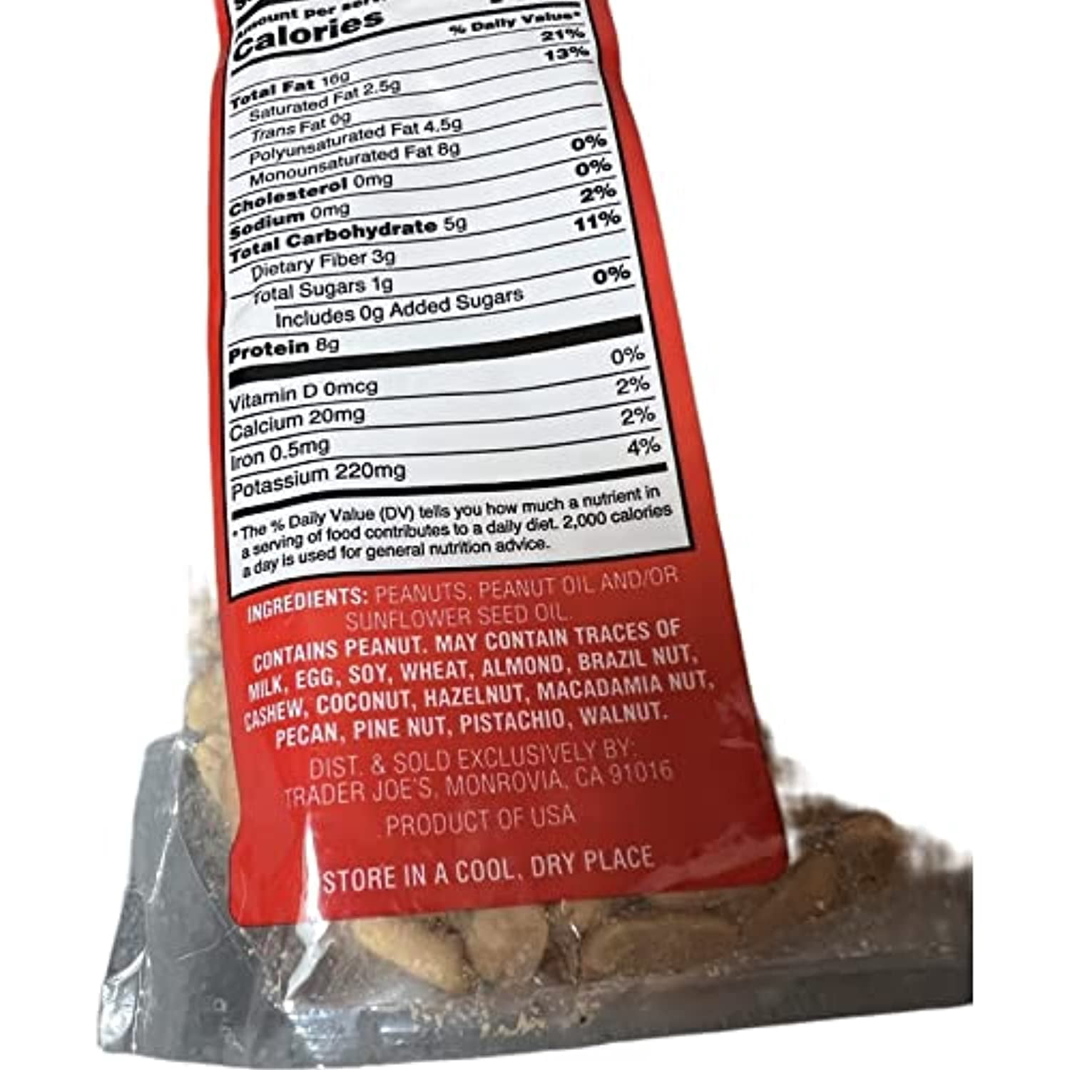 TJ Roasted & Unsalted Peanuts (Pack Of 2)- 2 Lbs Total, Kosher