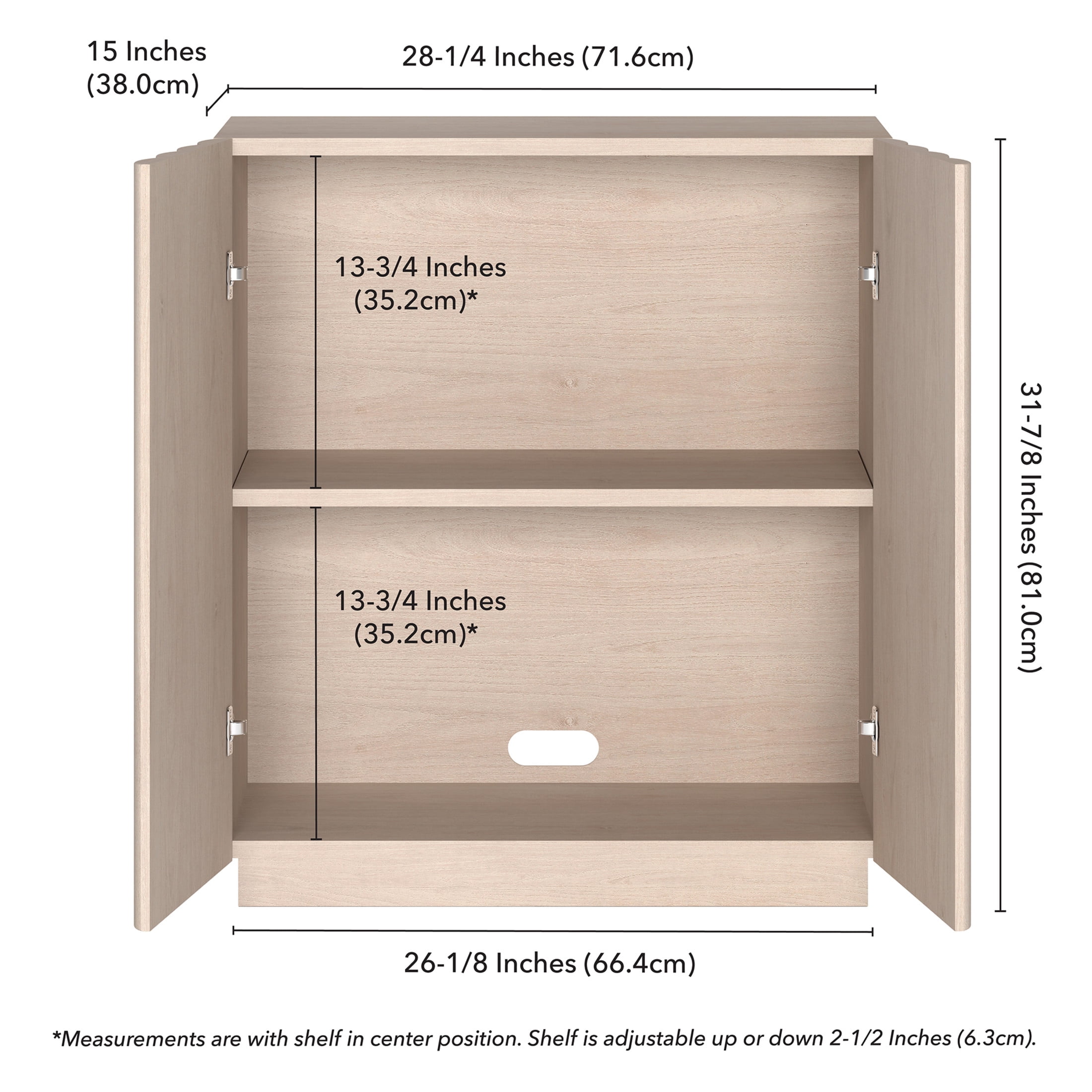 Evelyn&Zoe Modern/Contemporary 28" Wide Alder White Accent Cabinet