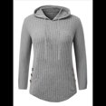 thumbnail image 1 of Sudadera con Capucha de Punto Acanalado Suave para Mujer, Suéter de Larga, Sudadera Ligera y Acogedora para Otoño. Gris L, 1 of 6