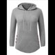 thumbnail image 1 of Sudadera con Capucha de Punto Acanalado Suave para Mujer, Suéter de Larga, Sudadera Ligera y Acogedora para Otoño. Gris XXL, 1 of 6