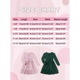 thumbnail image 2 of Usaibhir Girls Long Sleeve Dresses Kids A Line Pleated Wrap Belt Crew Neck Flowy Holiday Midi Dress 5-14T, 2 of 11