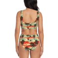 thumbnail image 3 of Daiia Colorful Hawaii Palms Women's Bikini Set Two Piece Swimsuit High Waisted Bikini Adjustable Straps Bikini Perfect for Beach, Pool, and Summer Vacation-, 3 of 9