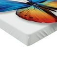 thumbnail image 2 of Ambesonne Butterfly Fitted Sheet, Cycle of Life Theme, Twin Size, Orange Blue Black, 2 of 3