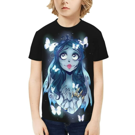 Corpse Bride Kids T-Shirt 3D Printed Graphic T-Shirts Boys and Girls Short Sleeve Shirts for Youth Kids X-Small