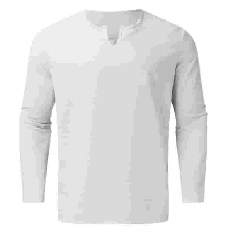 jsaierl Men 2 Pieces Cotton Linen Set Henley Shirt Long jsaierl Men 2 Pieces Cotton Linen Set Henley Shirt Long