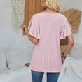 thumbnail image 5 of Besolor Summer Tops for Women V Neck Lace Short Sleeve Eyelet Tunic Shirts Casual Solid Color Going out Dressy Blouse, 5 of 5