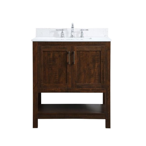 30 in. Single Bathroom Vanity in Espresso with Backsplash