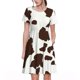 thumbnail image 1 of Disketp Brown Cow para Vestido de Manga Corta para Mujeres, Vestidos de Verano para Mujeres, Casual y Holgado para la Playa, 1 of 6