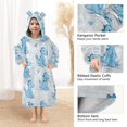 thumbnail image 4 of Wearable Blanket with Sleeves and Pocket Oversized Hooded Sweatshirt 3-14 YR Cartoon Blue Dinosaurs S, 4 of 7