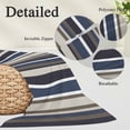 thumbnail image 2 of Colored Stripes Pillow Covers, Linen Long Throw Pillow Case, Blue Black White Brown Abstract Lines Holiday Pillow Protector Decorative Cushion Cover for Living Room/Bedroom 20" x 30", 2 of 8