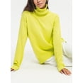 thumbnail image 2 of Wassery Women Loose Turtleneck Sweater Solid Color Long Sleeve Knit Pullovers Tops Women Fall Winter Warm Sweater Streetwear, 2 of 8