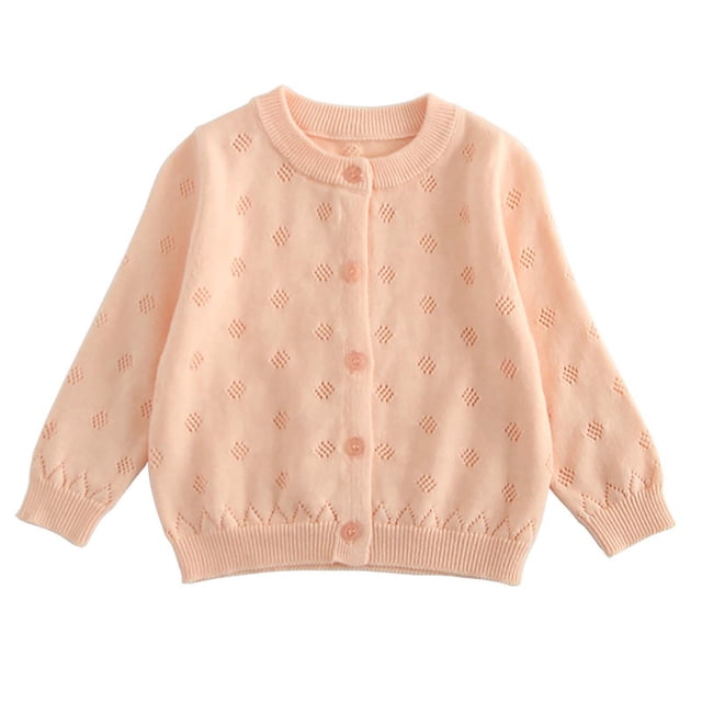 Toddler Girls Cardigan Sweaters Long Sleeve Cable Knit Button Front Fall and Winter Knitted Cardigan Jacket 18M-6Y Orange