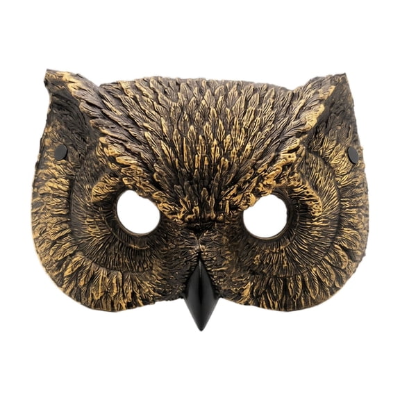 Masquerade Mask Black and Gold Owl Head Mask Adult Size for Halloween Party Themed Events Accessory