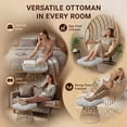 thumbnail image 3 of OMNIBERG 360° Outdoor Swivel Ottoman Stools Set of 2, Oversized All Weather Wicker Footstool with Cushion and Non-Slip Feet, Outdoor Seating Footrest for Bedroom, Living Room, Porch, Balcony, Gray, 3 of 6