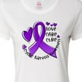 thumbnail image 4 of Inktastic Love, Care, Cure Cystic Fibrosis Awareness Purple Ribbon Women's T-Shirt, 4 of 5