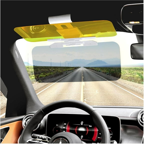 Sun Visor Extender for Car, 2 in 1 Day and Night Polarized PC Car Sun Visor Extender, Anti-Glare Protects from Sun Glare, UV Rays, Foggy Day, Universal for Cars SUV Truck