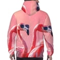 thumbnail image 7 of Rateoe Cool Flamingos Sunglasses Scene Pattern Mens Hoodie, Pullover Hooded Sweatshirt, Kangaroo Pocket Hoodie Ideal for Daily Wear, Travel and Home-X-Large, 7 of 7