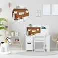 thumbnail image 4 of OUYAWEI Study Desk and Chair Set Bookshelf Bulletin Board Cabinets White Ages 3-8, 4 of 7