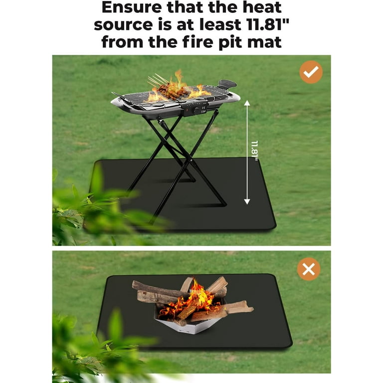 48"x36" Under Grill Mat - Fireproof Waterproof For Deck Patio Grass, Under Gas/Charcoal Grills & Fire Pits