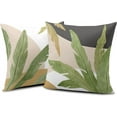 thumbnail image 2 of Green Leaves Spring Summer Throw Pillow Covers Geometric Palm Tree Pillow Covers 18x18 Set of 2 Modern Home Decor Room Tropical Outdoor Decorative Pillowcase for Sofa Bed Couch, 2 of 6