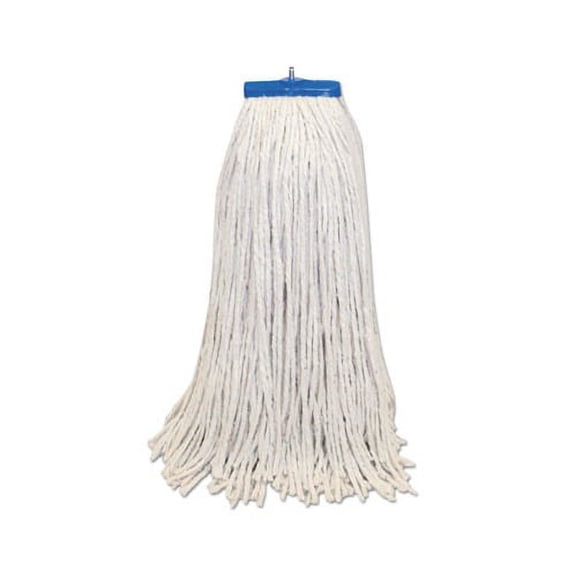 Mop Head Lie-Flat Head Lie-Flat Head, Cotton Fiber, 24oz., White, 12/Carton