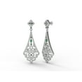 thumbnail image 3 of Mooneye 2.95 Ctw Marquise Emerald 925 Sterling Silver Drop Dangle Women Art Deo Earrings, 3 of 4