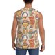 thumbnail image 4 of Balery Colorful Owls Camisetas sin mangas para hombre, absorbe la humedad y protege contra el mal olor.-3X-Large, 4 of 7