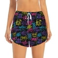 thumbnail image 4 of Lsque Graffiti Art Printed Women's Running Shorts with Liner Pockets,Elastic Quick Dry Workout Athletic Gym Yoga Shorts,Womens High Waist Shorts-XX-Large, 4 of 9