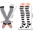 thumbnail image 7 of EONQY 3 Pack Gloves Socks Set Halloween Funny Stockings Stripe Knee Thigh High Socks Arm Warmer Fingerless Gloves, 7 of 7