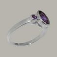 thumbnail image 3 of LBG British Made 10k White Gold Natural Amethyst Womens Anniversary Ring - 33 size options - Size 10, 3 of 6