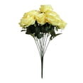thumbnail image 1 of Artificial ramo de rosas simulación floral decoración hogar oficina mesa centro de mesa falso rosa, amarillo Methold HA7033-07B, 1 of 5