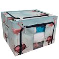 thumbnail image 1 of EREHome flamingo lilies Storage Bag Clear Window Storage Bins Boxes Large Capacity Foldable Stackable Organizer With Steel Metal Frame For Bedding,Clothes,Closets, Bedrooms, 1 of 3