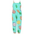 thumbnail image 4 of Toddler Girls Kids Easter Eggs Hunting Printing Jumpsuit Playsuit Strap Romper Summer Outfits Clothes, 4 of 6