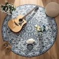 thumbnail image 2 of Softlife Oriental Traditional Area Rug for Living Room Durable Washable Persian Carpet Non Slip Boho Rugs for Bedroom,4'x4', Blue, 2 of 7