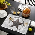 thumbnail image 3 of Texas Star Western Placemats Set of 4, Brown Farm Country Gray Wooden Board Placemats for Dining Table, Place Mats for Kitchen Tabletop, Waterproof Wipeable Dining Table Mats Set, 3 of 9