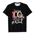 thumbnail image 3 of 100 Days Of School Shirt Kids Loose Short Sleeve Round Neck Letter Print Graphic School Girls Boys T-Shirt for Toddler Girls 4-5 Years, 3 of 4