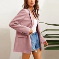thumbnail image 3 of Fashion Womens Long Sleeve Open Front Loose Outerwear Solid Blouse Coat Tops Button Pockets Blouse, 3 of 8