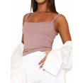 thumbnail image 2 of Sleeveless Camisole Tank Tops for Women Y2K Spaghetti Strap Lace Trim Slim Fit Basic Camisole Shirts ESVI043 Pink M, 2 of 10