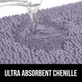 thumbnail image 4 of Plush Absorbent Shaggy Chenille Bath Rug Mat for Toilet Base with Rubber Backing, Machine Washable, Microfiber Bathroom Contour Mats for Toilets, Bath Room Decor, Oval 22.5x19.5 Lt Purple, 4 of 6
