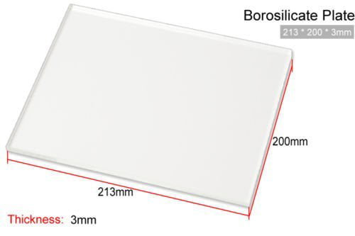 3D Printer MK2 MK3 Heated Bed Borosilicate Glass Plate Panel 213 x 200 x 3mm 