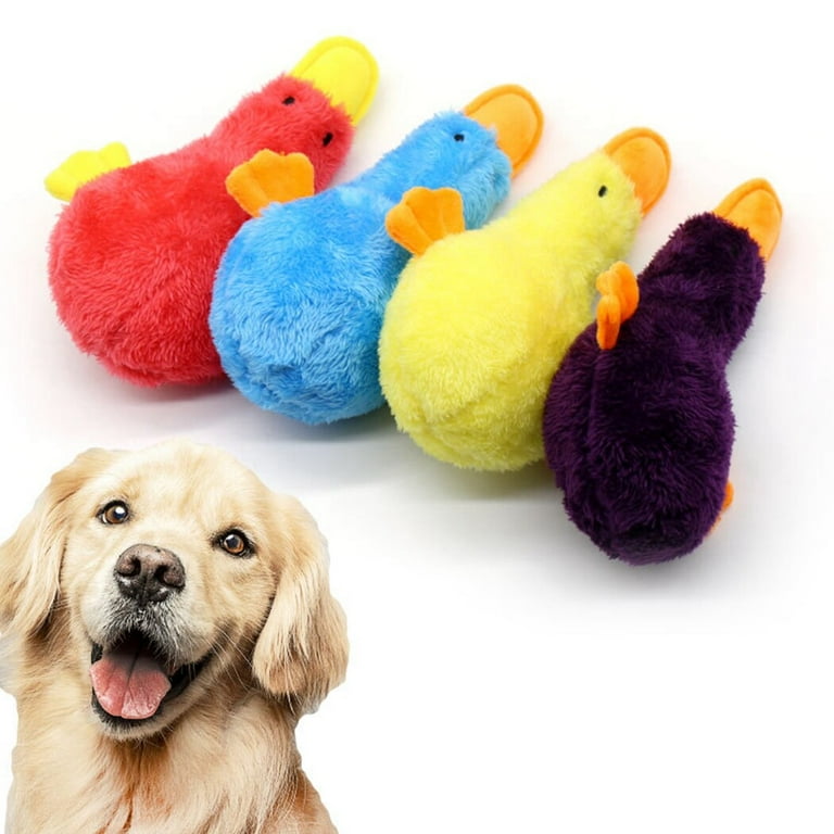 Dog Treat Dispensing Duck Dog Toy Squeak Dog Puzzle Toy Durable Plush Chew  Toys For Small Medium Large Dogs Training Playing