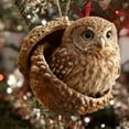 thumbnail image 6 of Forest Animal Acorn Ornaments – Cozy Forest Christmas Ornaments, 2025 New Pine Cone Decoration, Woodland Creature Figurine, 2D Acrylic Hanging Ornament Home Party Décor, 6 of 7
