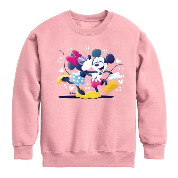 Disney - Mickey Minnie Kiss - Youth Crewneck Fleece Sweatshirt