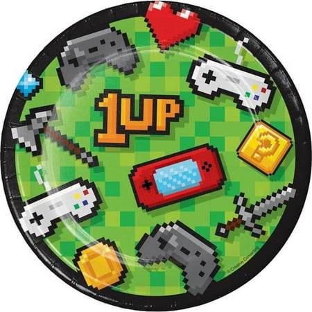 Video Game Party Dessert Plates, 8 Count