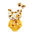 thumbnail image 4 of Gupgi 0-24M Baby Girl Romper Sunflower Printed Ruffle Sleeve Backless Jumpsuit, 4 of 5