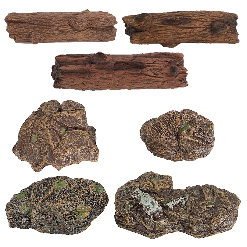 1 Set of Artificial Tree Stump Fake Stone Model Mini Tree Stump