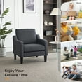 thumbnail image 3 of Ktaxon Accent Chair with Thick Cushion, Mid-Century Modern Single Sofa Linen Fabric Armchair for Living Room, Bedroom Dark Gray, 3 of 8